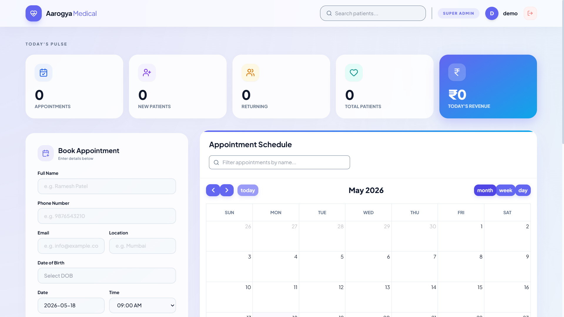 Clinic Appointment - Full-stack Booking System by Yug Rojivadiya